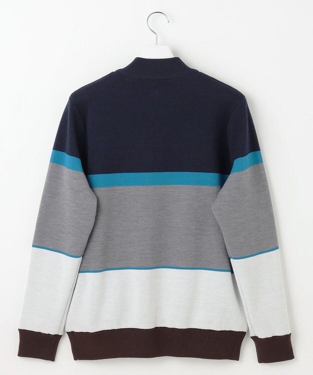 23区GOLF 【MEN】リバーシブルニットブルゾン ターコイズブルー系2