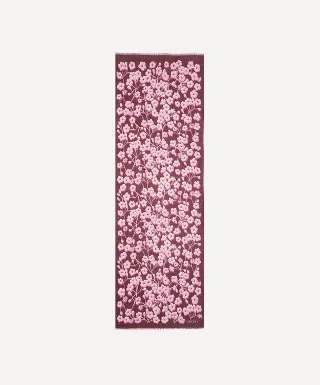 LIBERTY. ミッツィ ミングル 70x200 ウール シルク スカーフ ピンク
