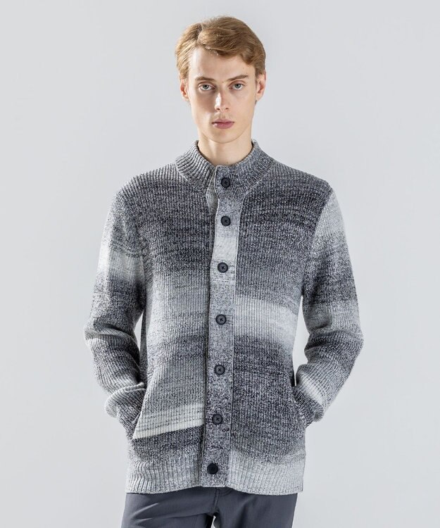 JOSEPH HOMME グラデーションメランジ　ニットカーディガン　 ライトグレー系