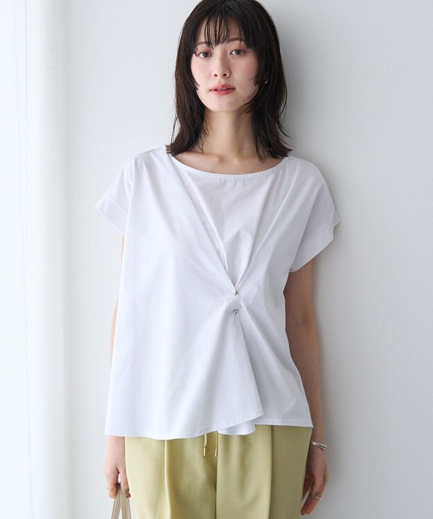 YECCA VECCA ピン付きドレープカットソー Off White