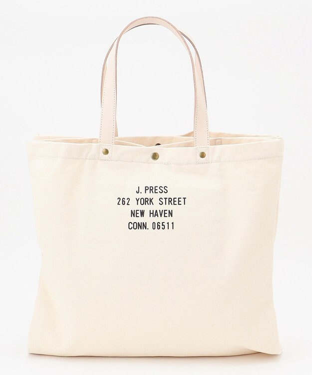 J.PRESS MEN 【120th anniversary】Chenille Patch Tote Bag アイボリー系