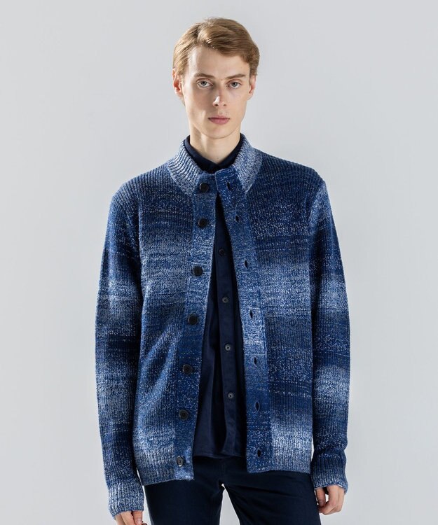 JOSEPH HOMME グラデーションメランジ　ニットカーディガン　 ブルー系