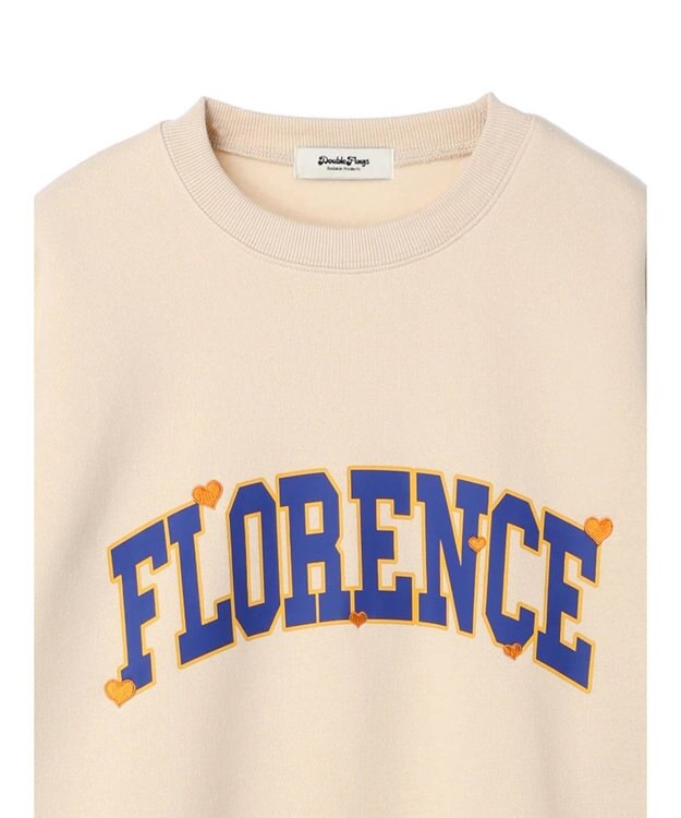 Green Parks ・Ｄｏｕｂｌｅ　Ｆｌａｇｓ　ロゴｐｔ＆刺繍スウェット Ivory