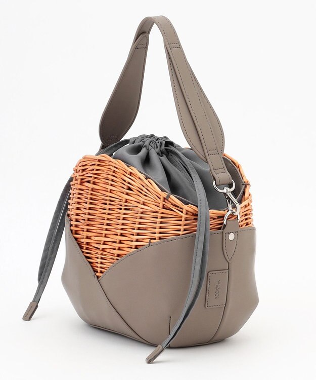 Y'SACCS 【ムック本掲載】ウィッカーバスケットショルダー グレージュ