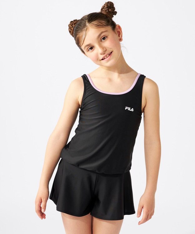 OP／FILA 【FILA】大きいサイズ｜キュロットタイプ ワンピーススクール水着 180㎝ ブラック