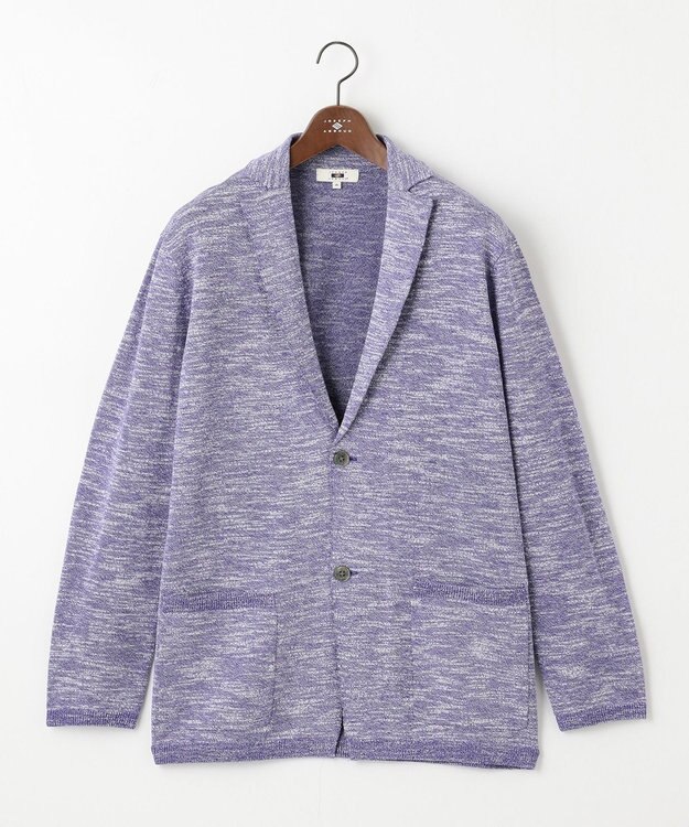 JOSEPH ABBOUD 【キングサイズ・清涼感/軽い/洗える】 スラブギマニットジャケット パープル系