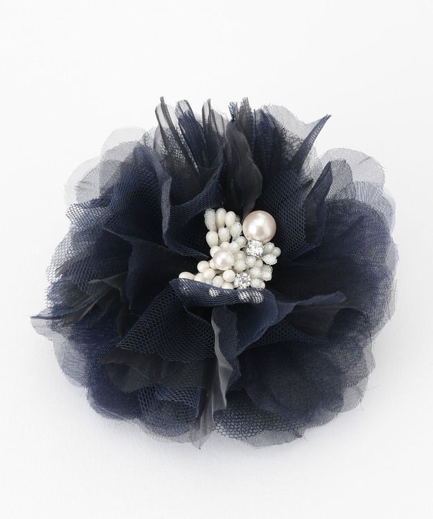 ANY SIS シャインフルール コサージュ ネイビー