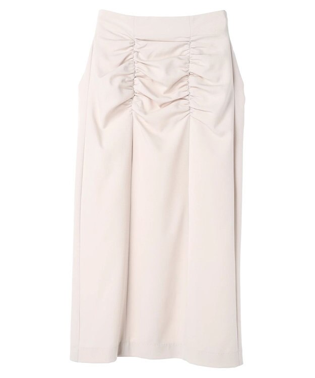 YECCA VECCA シャーリングロングナロースカート Light Beige