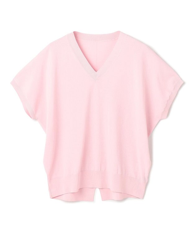 UNFILO L スゴ機能美 Vネック ニット ピンク