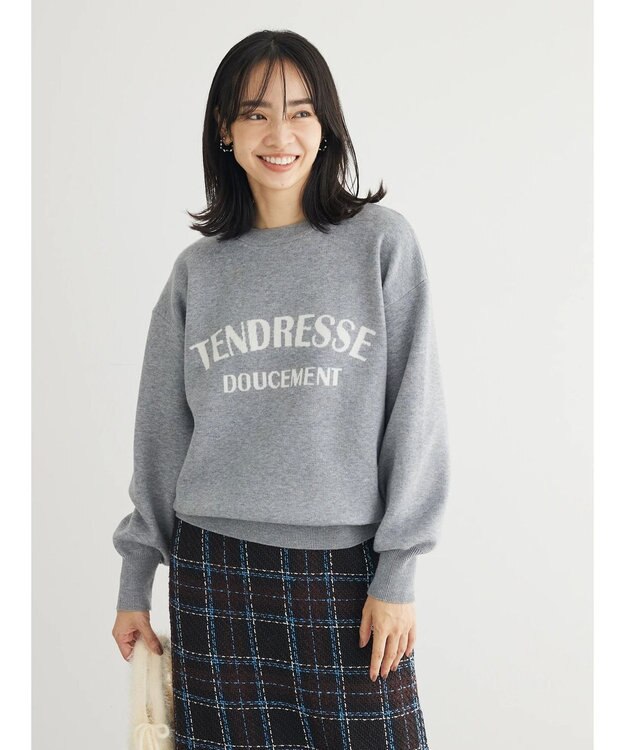 Green Parks もちやわ　ロゴニットプルオーバー Gray Mixture