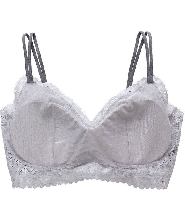 WACOAL 【GOCOCi ゴコチ】 ブラレット アウターにひびきにくい 肌あたりのやさしいレース ワイヤレス ブラジャー ノンワイヤーブラ レディース CGG297 /ワコール グレー