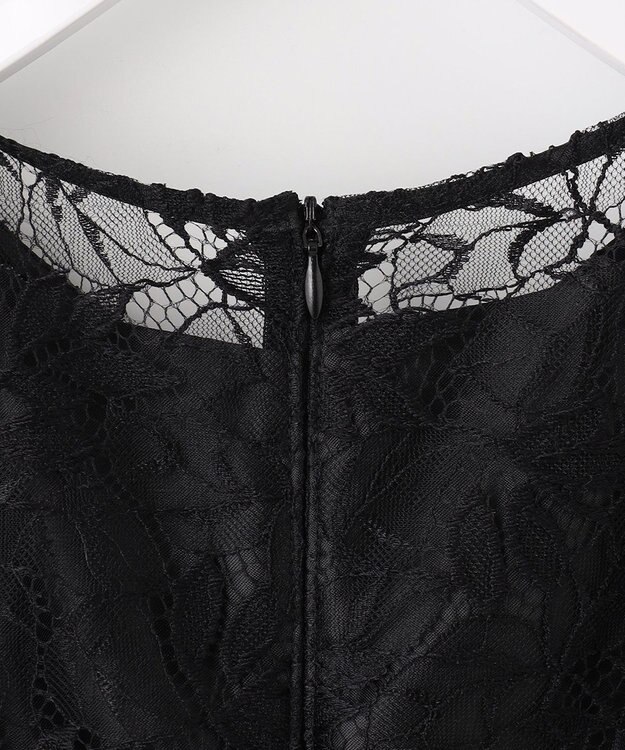 ANY SIS 【洗える】レーシーLuxe ドレス ブラック×キャメル系