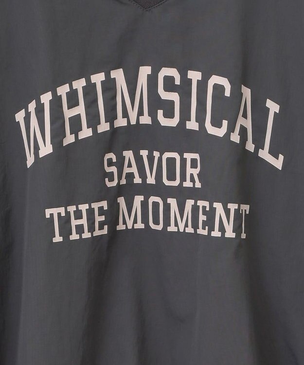 Green Parks ナイロンロゴＶネックプルオーバー Charcoal Gray