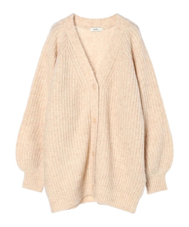 earth music&ecology フワフワＭＩＸヤーンカーディガン Light Beige