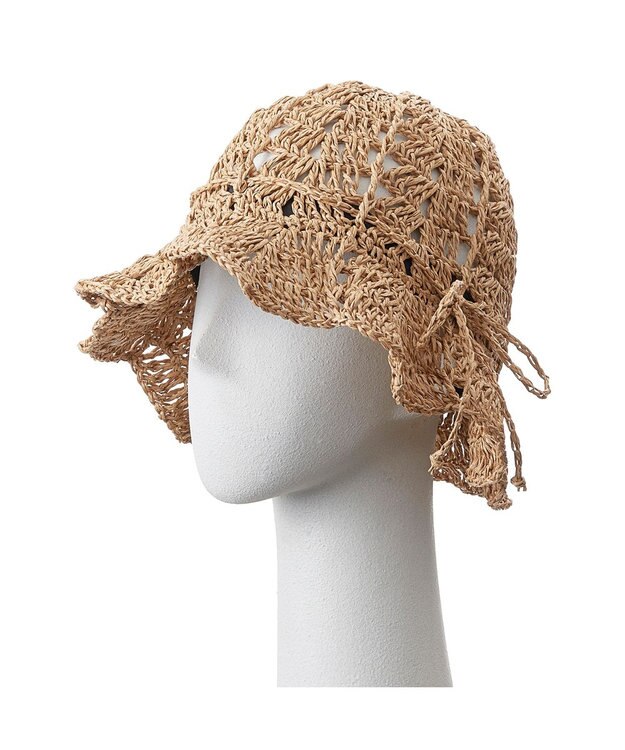 MOONBAT estaa ペーパー透かし編み チューリップハット／サイズ調整可 ベージュ