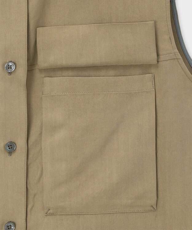 Paul Smith レーヨンドレープ ノースリーブ シャツ オリーブ