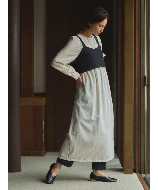 Green Parks Ｂ．ＳＥＴ２点ニットジレ＋ワンピース Off White