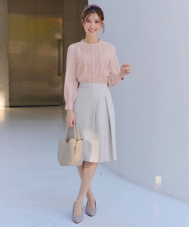 Tiaclasse L 【新色追加】レースブラウス ライトピンク