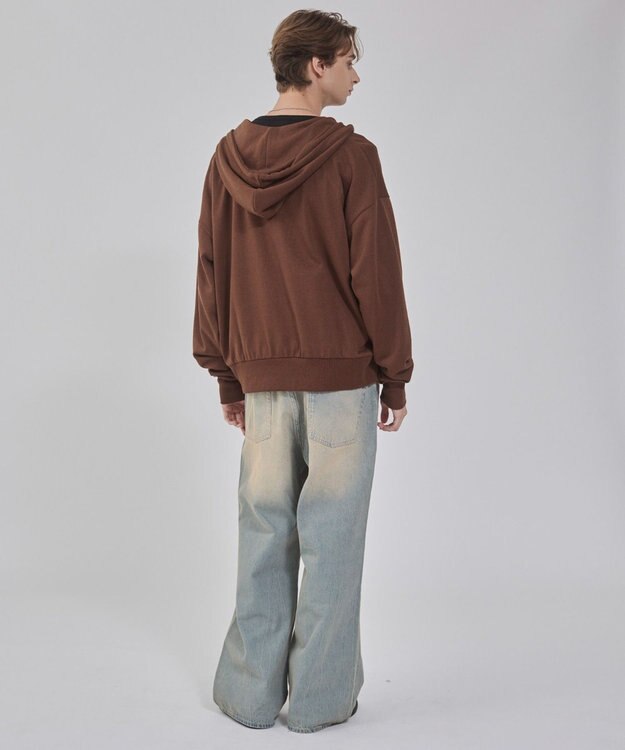 WEGO 【ユニセックス着用ITEM/ウエスト調整可】フレアデニムパンツ デニム淡加工色