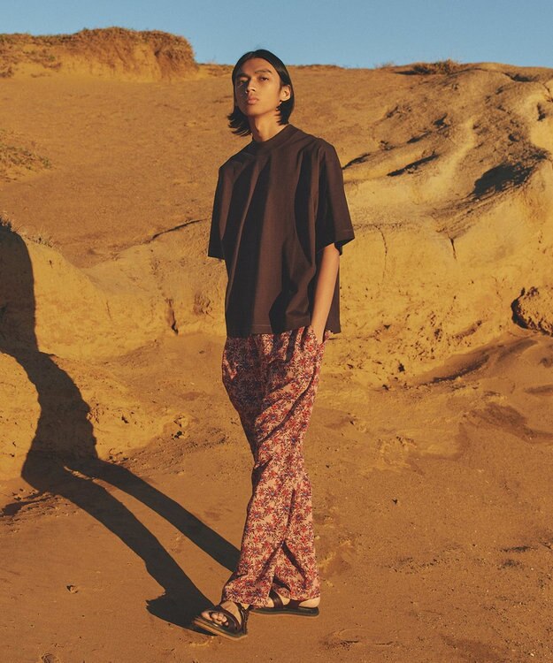 UNFILO MENS TORO TORO イージー ワイドパンツ [24年春夏商品] 花柄赤