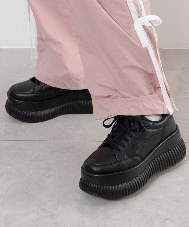 WEGO 厚底プラットフォームスニーカー ブラック