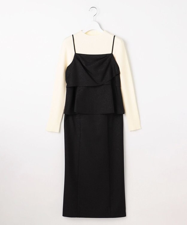 ANY SIS 【2SET】ビスチェ ワンピース × ニット セット ブラック