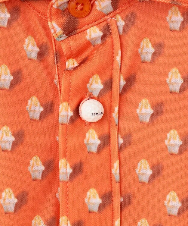 23区GOLF 【MEN】【接触冷感・UVケア・吸水速乾】アイス柄 ポロシャツ オレンジ系5