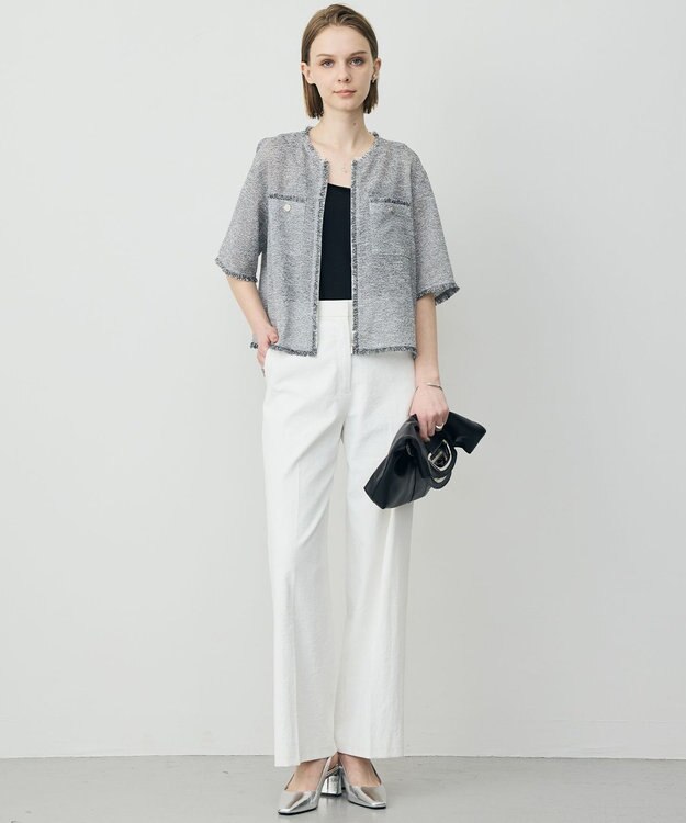 ICB L 【先行予約】サマーレノクロス ハーフスリーブジャケット オフホワイト×ブラック