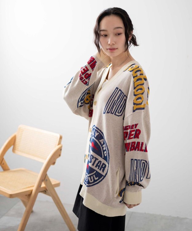 WEGO 【ユニセックス着用ITEM】オーバーフィットドライタッチパターンカーディガン 柄1