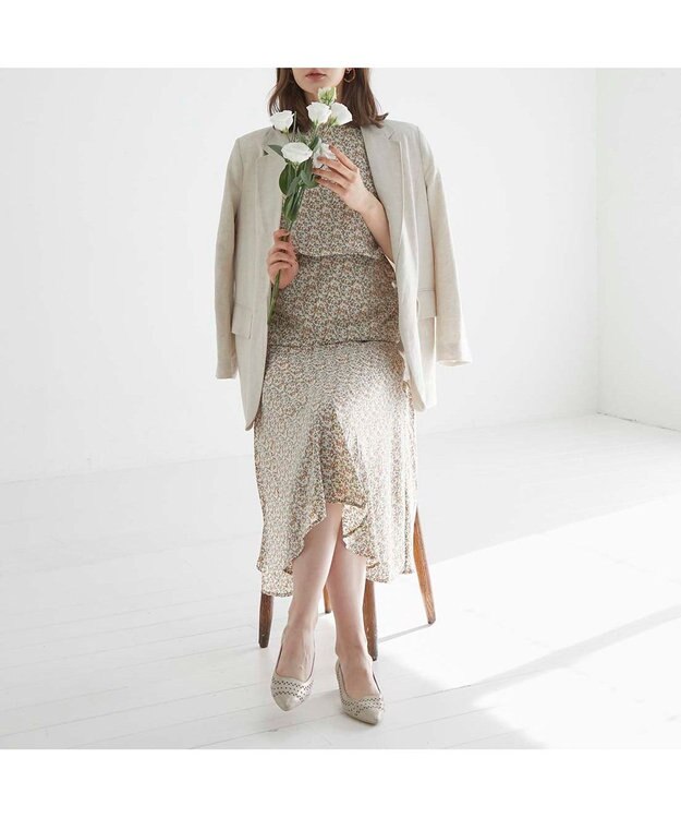 Riz raffinee <Riz raffinee>パンチングポインテッドトゥパンプス ベージュメタリック