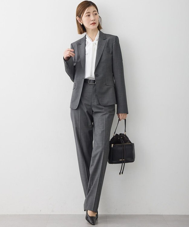 23区 S 【洗える】ドットドビーデシン ブラウス ホワイト系