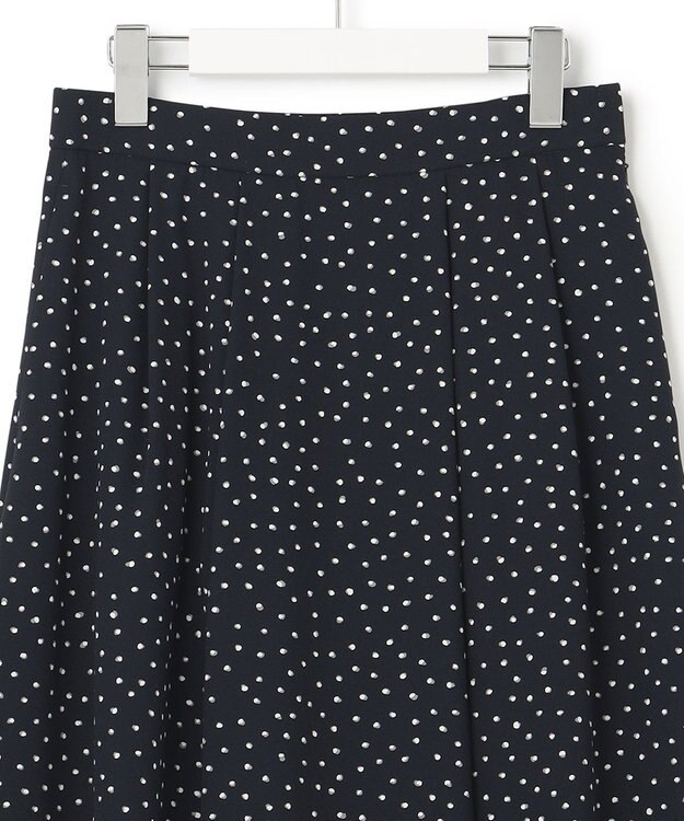 23区 【セットアップ対応/洗える】バックサテンアムンゼン ドットプリント スカート ネイビー×ホワイトドット