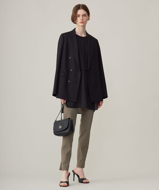 ICB L 【洗える】 テックストレッチ レギンスパンツ スレートカーキ系