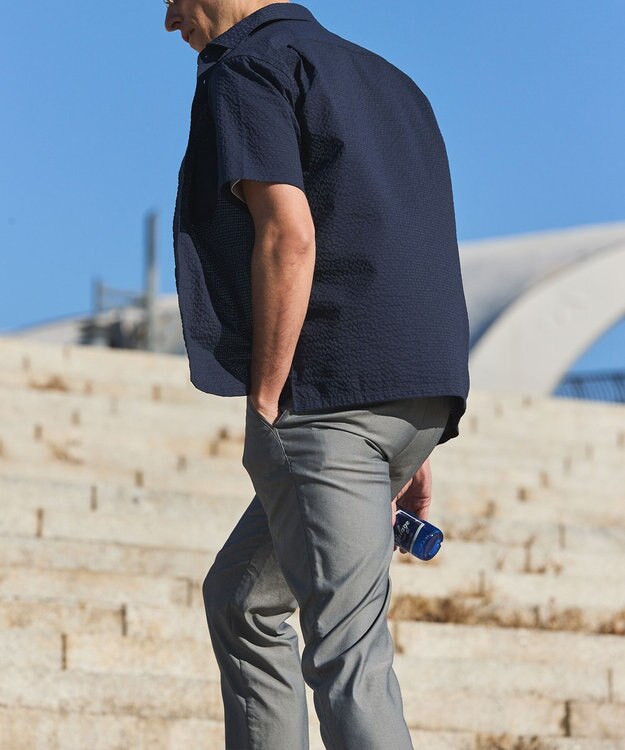 GOTAIRIKU チノ以上スラックス未満のドレス感【接触冷感/吸水速乾/ストレッチ】クールモーション コットンパンツ ライトグレー系