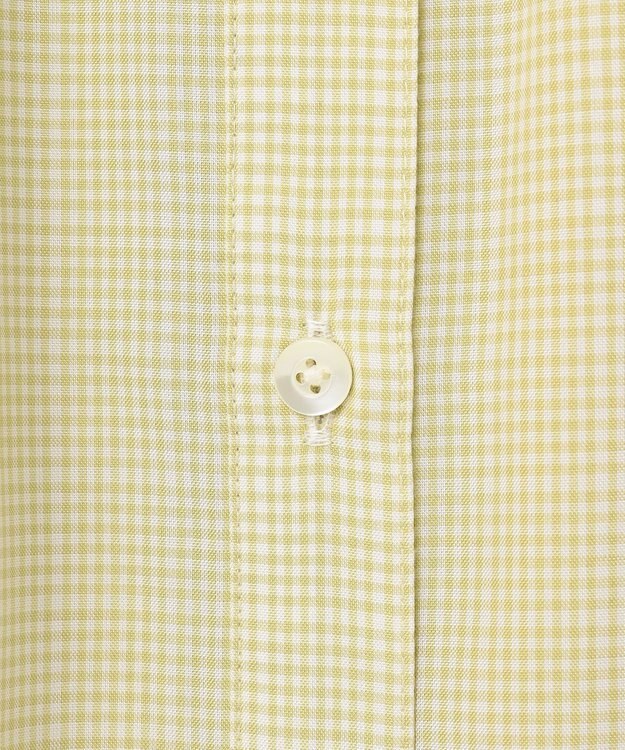 J.PRESS LADIES L 【洗える】セルロース チェック バンドカラー ブラウス ピスタチオ系3