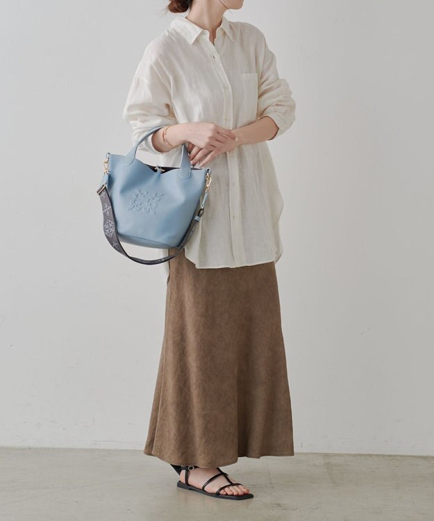 russet エンボスモノグラム2WAYタウントートバッグ(CE-1672-WEB) L.Blue