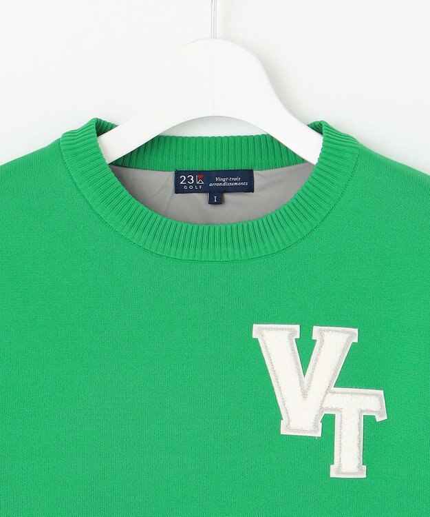 23区GOLF 【WOMEN】【ウォッシャブル】グラフィックダブルジャガードニット ピーコックグリーン系