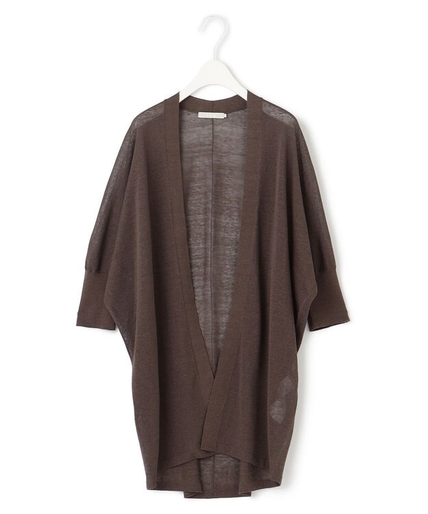 ICB 【洗える】 リネンポリエステルハイゲージ カーディガン ソイル系