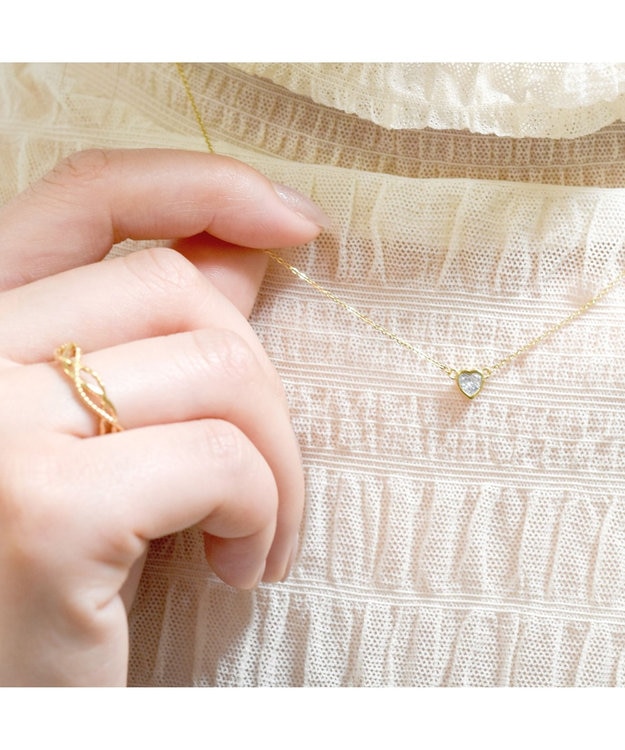 blancotokyo 【金属アレルギー対応】ジルコニアハートネックレス DEAREST ゴールド