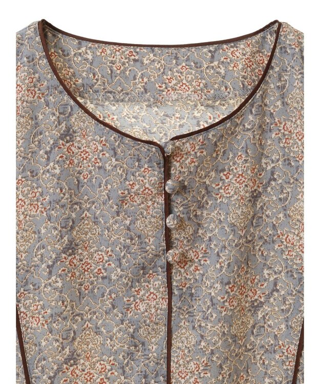 CRAFT STANDARD BOUTIQUE パイピングカフタンワンピース Gray