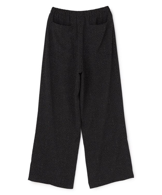 uncrave ドットプリント ギャザーパンツ ブラック×ホワイト