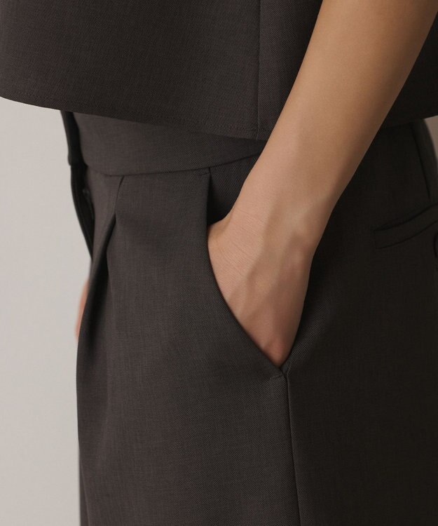 GRACE CONTINENTAL キャミ付レイヤードパンツ チャコール