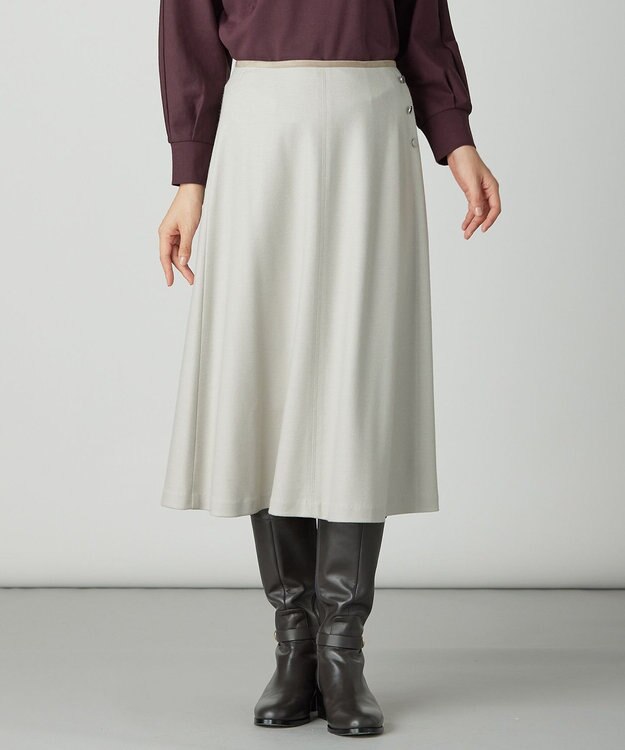 J.PRESS LADIES S ウールスムース スカート ベージュ系