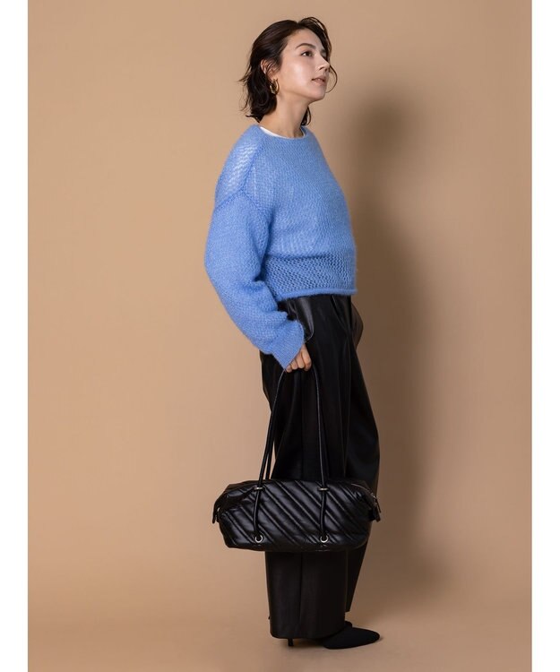 Te chichi 【泉 里香さん着用・Oggi.jp10/23掲載】キャットヤーンメッシュニット ブルー