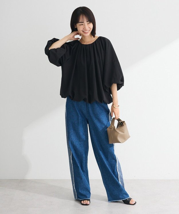 Green Parks ・ＥＬＥＮＣＡＲＥ　ＤＵＥ　バルーンブラウス Black