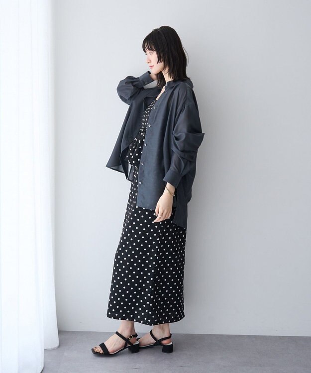 YECCA VECCA バック釦シアーシャツ Charcoal Gray