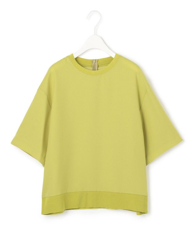 ICB 【新色追加・洗える】 FluidBackSatin Tブラウス ライム系