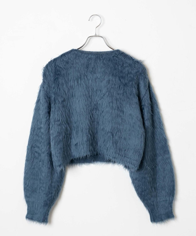 WEGO ファータッチニットショートカーデ ブルー