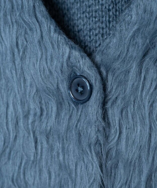 WEGO ファータッチニットショートカーデ ブルー