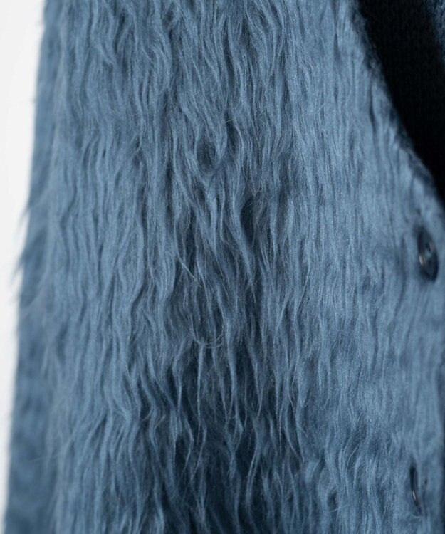 WEGO ファータッチニットショートカーデ ブルー